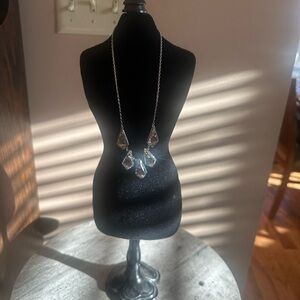 Touchstone Crystal Silver Teardrop Necklace